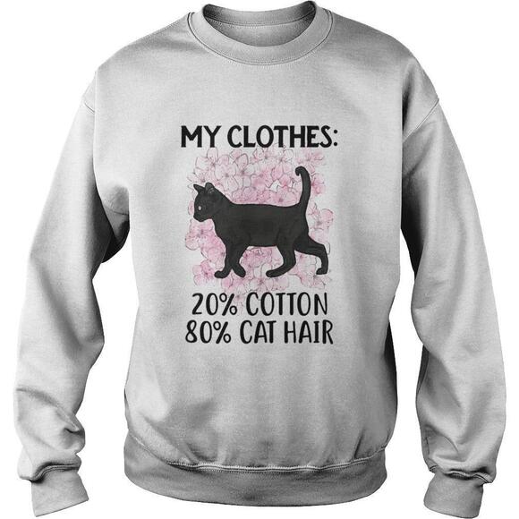 Tops - Black Cat And Cherry Blossom My Clothes 20 Cotton 80 Sweatshirt